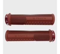 Peaty's Monarch Pro Mountain Bike Grips - Mushroom Texture Handle Grips for Trail Comfort, Dual Compound Design with Impact Dampening Core, BMX, Ebike & MTB Handlebar Grip - Thick 32-34mm, Brick Red