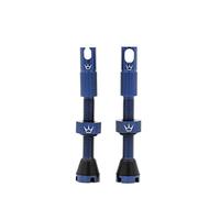 Peaty's X Chris King MK2 Tubeless Valves Presta - Integrated Spoke Key & Valve Core Removal Caps, Mountain Bike, Road & Gravel Bicycle Tyre, Insert Compatible, 7075 Aluminium - 42mm, Navy