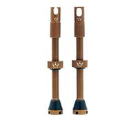Peaty's X Chris King MK2 Tubeless Valves Presta - Integrated Spoke Key & Valve Core Removal Caps, Mountain Bike, Road & Gravel Bicycle Tyre, Insert Compatible, 7075 Aluminium - 60mm, Bourbon