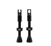 Peaty's X Chris King MK2 Tubeless Valves Presta - Integrated Spoke Key & Valve Core Removal Caps, Mountain Bike, Road & Gravel Bicycle Tyre, Insert Compatible, 7075 Aluminium - 42mm, Black