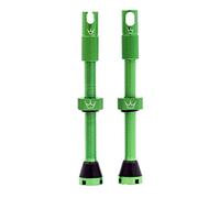 Peaty's X Chris King MK2 Tubeless Valves Presta - Integrated Spoke Key & Valve Core Removal Caps, Mountain Bike, Road & Gravel Bicycle Tyre, Insert Compatible, 7075 Aluminium - 60mm, Emerald