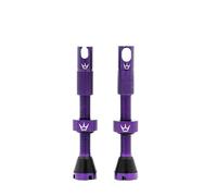 Peaty's X Chris King MK2 Tubeless Valves Presta - Integrated Spoke Key & Valve Core Removal Caps, Mountain Bike, Road & Gravel Bicycle Tyre, Insert Compatible, 7075 Aluminium - 42mm, Violet