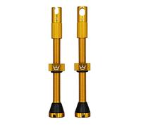 Peaty's X Chris King MK2 Tubeless Valves Presta - Integrated Spoke Key & Valve Core Removal Caps, Mountain Bike, Road & Gravel Bicycle Tyre, Insert Compatible, 7075 Aluminium - 60mm, Gold