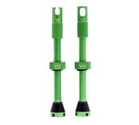 Peaty's X Chris King MK2 Tubeless Valves Presta - Integrated Spoke Key & Valve Core Removal Caps, Mountain Bike, Road & Gravel Bicycle Tyre, Insert Compatible, 7075 Aluminium - 60mm, Emerald