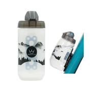 Peaty's x Fidlock Lockin Magnetic 450ml Small Bike Water Bottle Holder & Bottle Set, Premium Alternative To Cage, Twist & Release, MTB Accessories - Mountain Clear