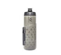 Peaty's x Fidlock Lockin Magnetic 600ml Bike Water Bottle & Mount, Bicycle Drink Bottles, Cycle Accessories for Mountain Biking & Cycling, Premium Alternative to Cage, Twist & Release - Logo Smoked