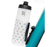 Peaty's x Fidlock Lockin Magnetic 600ml Regular Bike Water Bottle & Mount - Drink Holder & Bottle Set, Premium Alternative To Cage, Twist & Release, Cycling Accessories - Crown Clear