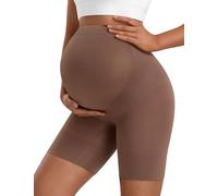Peauty “Baby Bump” Premium Maternity Shapewear, High Waisted Mid-Thigh Pregnancy Underwear Prevent Chaffing Belly Support, Cocoa, Large