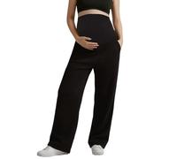 Peauty Buttery Soft Maternity Palazzo Pants Over The Belly/Flowy Wide Leg Boho Pants for Casual & Work (S-3XL), Black, S