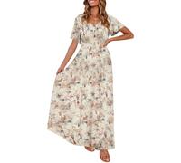 Peauty Fall Maternity Dresses for Women Maternity Photoshoot Dress with Decorative Button Baby Shower Dress, A. Whitefloral, XXL