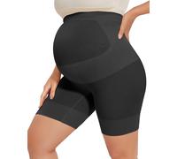 Peauty Seamless Maternity Shapewear & Underwear 2-in-1, Non-Roll Edge Pregnancy Shorts Essentials Maternity Dress(S-3XL), Black, Medium