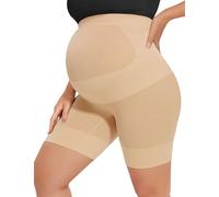Peauty Seamless Maternity Shapewear & Underwear 2-in-1, Non-Roll Edge Pregnancy Shorts Essentials Maternity Dress(S-3XL), Nude, XL