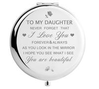 Peayale Gifts from Mom,to My Daughter,Gifts for Daughter,Gifts for Women Who Have Everything Personalized Compact Mirror (Love My Daughter)