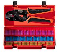 PEBA Crimping Pliers for Heat Shrink Tubing 0.34-6 mm² Cable with 3 Sizes Butt Connector Set - Ratchet Crimper - Waterproof Cable Connector - UL Listed