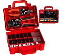 PEBA Crimping Tool and Dupont Connector Kit - 24 Types of 2.54mm Dupont Connectors & Crimp Pins, 2.5mm JST-XH & JST-SM Contacts and Housings, for DIY Electronics - Suitable for 0.03-0.5 mm² Wires