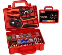 PEBA Ferrule Crimping Tool Kit, Square Pliers 0.25-10 mm², 24 Sizes Ferrules & Wire Stripper for Electrical Wiring/DIY Terminals | Self-Adjusting Ratchet Crimper - Copper Ferrule Kit