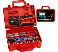 PEBA Ferrules Wire Crimping Tool Kit 1750pcs, Ferrule Crimper Tool for 0.08-10mm²/AWG28-7 Self-Adjustable, Square Crimp Tool Set with Twin Wire Ferrules, Ratchet Terminal Crimper - Copper Ferrule Kit