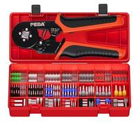 PEBA Ferrules Wire Crimping Tool Kit 28 Sizes with Twin Wire Ferrules, Ferrule Crimper Tool for 0.08-10mm²/AWG28-7 Self-Adjustable, Square Crimp Tool Set, Ratchet Terminal Crimper, Copper Ferrule