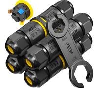 PEBA IP68 Waterproof Cable Connector Outdoor, 2 Way Waterproof Junction Box Outdoor Cable Connector, 3 Pins Wire Connector,Extension Electrical Cable Protector for Cable Diameter Ø4mm-12mm (4 Pack)