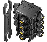 PEBA IP68 Waterproof Junction Box,Waterproof Cable Connector Outdoor, 3-Way Outdoor Cable Connectors, Wire Connector,Extension Electrical Cable Protector for Cable Diameter Ø4mm-14mm Black(4 Pack)