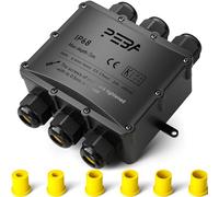 PEBA® IP68 Waterproof Junction Box,Waterproof Cable Connector Outdoor, 6-Way Outdoor Cable Connectors, Wire Connector,Extension Electrical Cable Protector for Cable Diameter Ø4mm-14mm Black