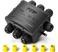 PEBA® IP68 Waterproof Junction Box,Waterproof Cable Connector Outdoor, 7-Way Outdoor Cable Connectors, Wire Connector,Extension Electrical Cable Protector for Cable Diameter Ø4mm-14mm Black