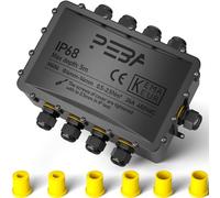 PEBA® IP68 Waterproof Junction Box,Waterproof Cable Connector Outdoor, 9-Way Outdoor Cable Connectors, Wire Connector,Extension Electrical Cable Protector for Cable Diameter Ø4mm-14mm Black