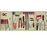 Pebaro 415 Professional Tool Cabinet 30 Pieces Complete Set in Wooden Cabinet High Quality Solid Tools Craft Kit Including Hammer, Saws, Pliers, Files, Tool Box for Kids, Gift Idea