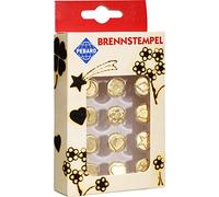 Pebaro 12-Piece Flower/Diamond/Moon/Circle/Heart/Star Burning Stamps