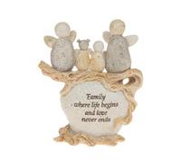Pebble Art Angel Figurine - Family Of Four