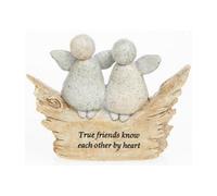 Pebble Art Angel Figurine - True Friends
