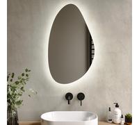 Pebble Backlit Bathroom Mirror with Battery Operated Lights 500 x 800mm - Apollo