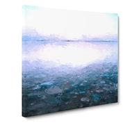Pebble Beach Canvas Print | Gallery Wrapped 30mm Frame Wall Art | 14x14 inches | Ready to Hang | Modern Seascape Picture | Living Room Bedroom Lounge Office