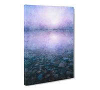 Pebble Beach Canvas Print | Gallery Wrapped 30mm Frame Wall Art | 24x16 inches | Ready to Hang | Modern Seascape Picture | Living Room Bedroom Lounge Office