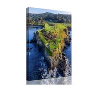 Pebble Beach Golf Course Canvas Wall Art for Living Room Bedroom Bathroom Home Decorations Sports Landscape Office Room Decor Golf Framed Artwork Giclee Prints Ready to Hang(12''W x 18''H)