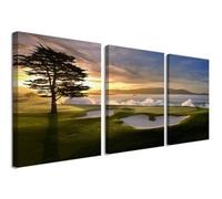 Pebble Beach Golf Course Wall Art Prints Golf Wall Decor for Living Room Bedroom Home Decorations Golf Club Pictures Posters Canvas Prints Framed Artwork Ready to Hang(12''W x 16''H x3)