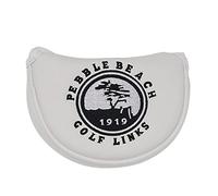 Pebble Beach Magnetic Closure Golf Small Mallet Shaped Putter Cover for Scotty Cameron (White)