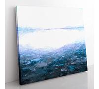 Pebble Beach Modern Canvas Wall Art Print Ready to Hang, Framed Picture for Living Room Bedroom Home Office Décor, 50x50 cm (20x20 Inch)