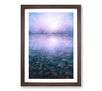 Pebble Beach Painting Framed Print | A2 Walnut Framed Wall Art | Ready to Hang | Modern Beach Picture | Living Room Bedroom Lounge Office