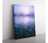 Pebble Beach Painting Modern Canvas Wall Art Print Ready to Hang, Framed Picture for Living Room Bedroom Home Office Décor, 60x40 cm (24x16 Inch)