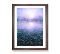 Pebble Beach Painting Modern Framed Print | A2 Walnut Framed Wall Art | Ready to Hang | Modern Beach Picture | Living Room Bedroom Lounge Office