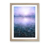 Pebble Beach Painting Modern Framed Wall Art Print, Ready to Hang Picture for Living Room Bedroom Home Office Décor, Oak A2 (64 x 46 cm)