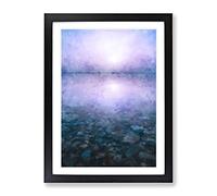 Pebble Beach Painting Modern Framed Wall Art Print, Ready to Hang Picture for Living Room Bedroom Home Office Décor, Black A3 (34 x 46 cm)