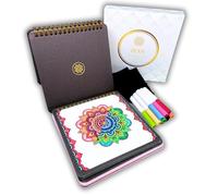 Pebble Black Mandala Adult Colouring and Colour Markers Gift Set | Painting + Writing Mindfulness Journal for Calm Creativity Play | Travel Size | Zenn Meditation Art