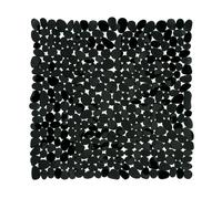 Pebble Design Square PVC Bath Mat, Black