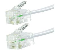 Pebble Eleven 1M RJ11 To RJ11 Cable Lead ADSL Router Modem High Speed Broadband BT Phone White