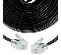 Pebble Eleven 20M Extra Long Modem Cable RJ11 To RJ11 ADSL Router BT Internet Phone Lead Black