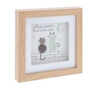 Pebble Glass Square Plaque - All You Need Is Love & A Cat