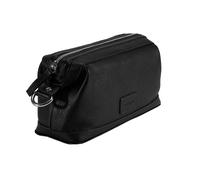 Pebble Grain Leather Wash Bag - BLACK / ONE