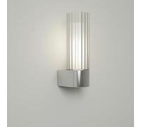 Pebble Grey Aulos Single Wall Light 50mm x 159.5mm x 71mm Chrome Finish - IP44 Bathroom Lighting, Indoor Lighting, Bathroom Fixtures, Ribbed Glass, Glass Lampshade, Clear Outer Finish, Dimmable